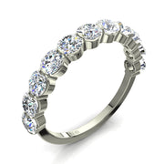 Demi-alliance 11 diamants naturels ronds 1.30 carat or blanc Martina